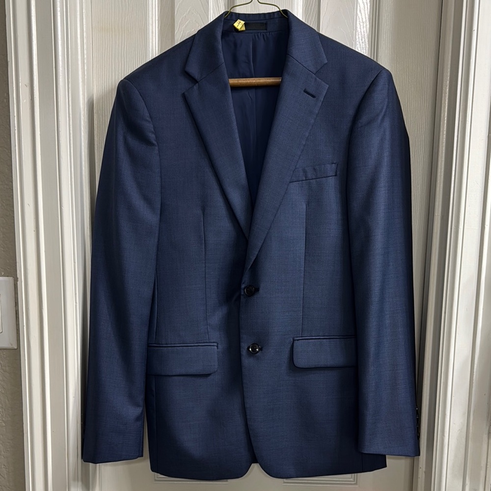 Calvin Klein Blue Sport Coat Suit Jacket with Notched Lapels - Slim Fit